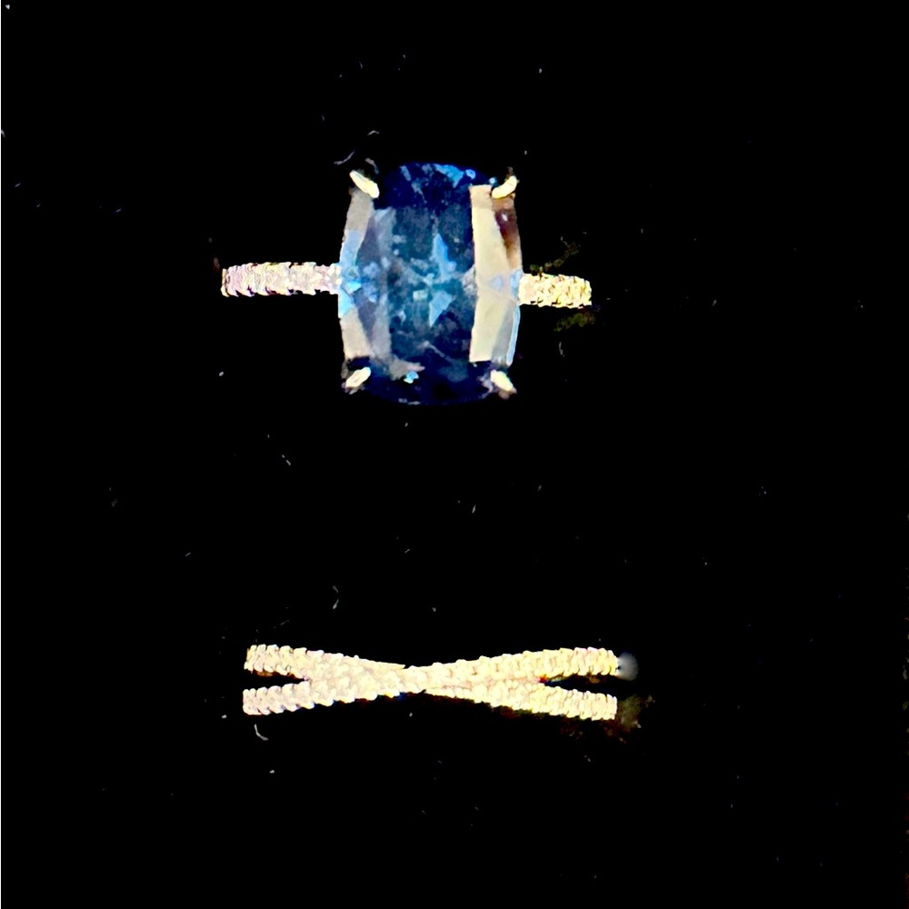 Maxine jewelry Sterling silver blue stone set, size 6
